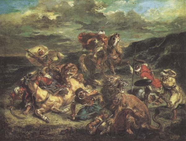 Eugene Delacroix The Lion Hunt (mk45) Spain oil painting art